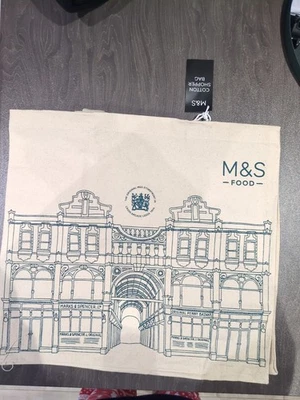 MARKS & SPENCER Marks Spencer Original Storefront Bag M&S Leeds Yorkshire Cotton Arcade Bazaar