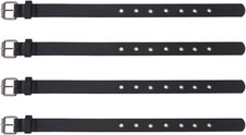 4 Pcs Traditional Kilt Extender Straps Leather Cuff Belt Buckles 16X1 Inch Black