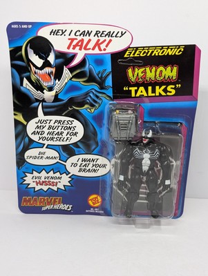 Marvel VENOM ELECTRONIC TALKING SUPER HEROES Figure 1991 Toy Biz Unpunched A7