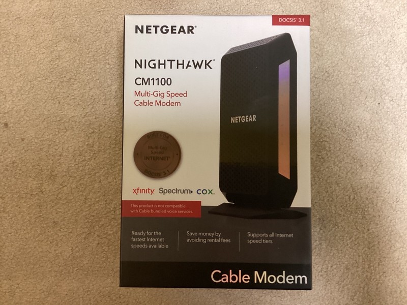 Netgear CM1100 DOCSIS 3.1 Multi-Gig Cable Modem (PREOWNED)