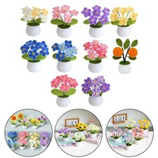 Desktop Potted Plant Handmade Needlecrafts Roses Woolen Yarn Woven Flowers