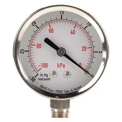 Vacuum Gauge, Test, 2-1/2 In,  4Fml8