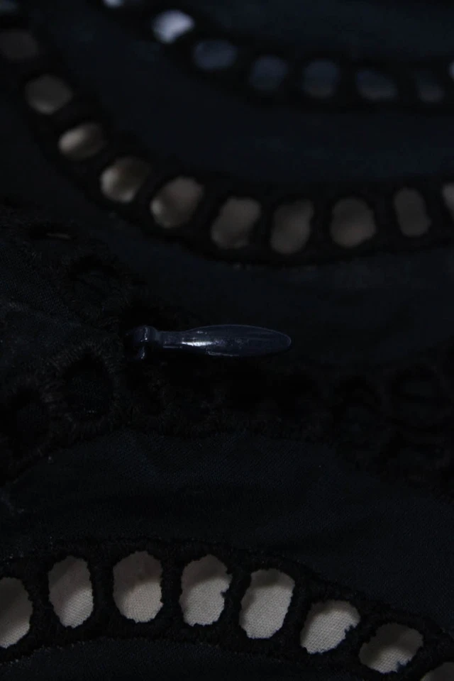 Camiseta sin mangas Marc By Marc Jacobs para mujer con ojales y volantes azul marino negra talla 6 Foto 4 de 4