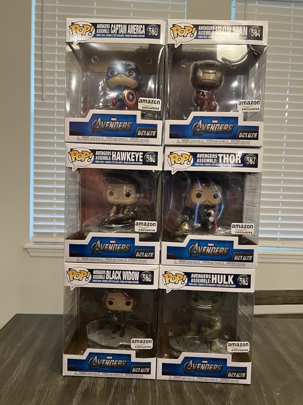 Funko Pop! Marvel Avengers Assemble Deluxe Amazon Exclusive 6-Pack Lot