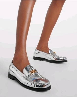 Versace Silver Medusa '95 Halbschuhe Leder Uk6 Eu39 UVP700 