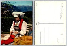 Vintage Hardanger-Bunad National Costume Norway Postcard 1965 Mittet