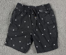 Hurley Boys Shorts Pull On Black White Skull Bone Peace Hand Retro Logo 4 4T