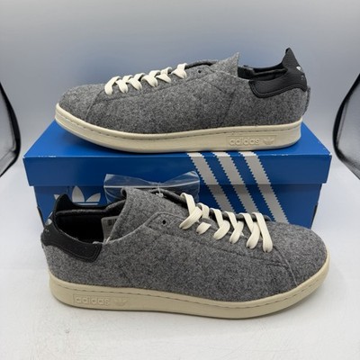 Adidas Stan Smith PC Wool Originals Shoes Mens Sz 8 Grey/Black Sneakers AQ8452