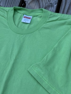 Supreme T-Shirt Green Large L USA Made 100% Cotton Pre-Shrunk Streetwear Basic