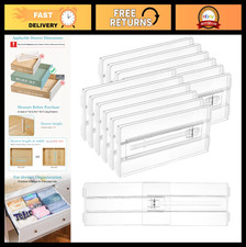 12 Pack Adjustable Drawer Dividers - 4" High Expandable Organizers for Clothes,