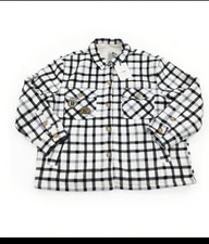 Boston Bruins WEAR by Erin Andrews Plaid Fleece Sherpa Lined Shirt Jacket Womens