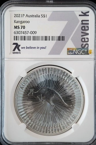 2021 Australia 1 oz .999 Silver Kangaroo Seven K NGC MS-70