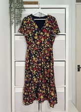 Phase Eight Midaxi Tea Dress Size 12 Bright Floral Belted Wedding Races Occasion
