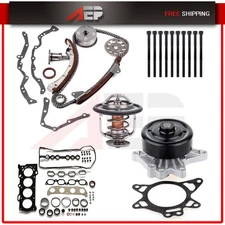 Timing Chain Kit Water Pump Head Gasket Bolts For 00-05 Toyota MR2 w/ Thermostat