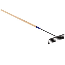 Bon Tool Asphalt Rake 16" Head 14 Teeth 60" Wood Handle Square Shank Heavy Duty