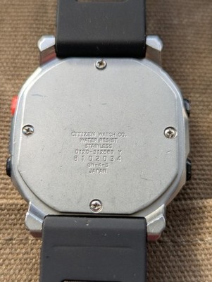 Vintage 1988 Citizen D120-312589 Wind Jack Digital Watch in fair