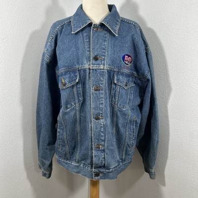 MMs Jean Jacket Mens M Laughing It Up Las Vegas Embroidered Denim Novelty