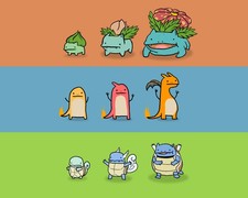 Anime Pokemon Squirtle Bulbasaur Charmander 11x17 Poster