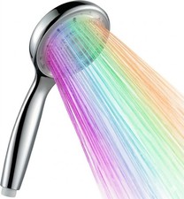 Soffione Doccia LED 7 Colori Cromoterapia Alta Pressione Risparmio Idrico