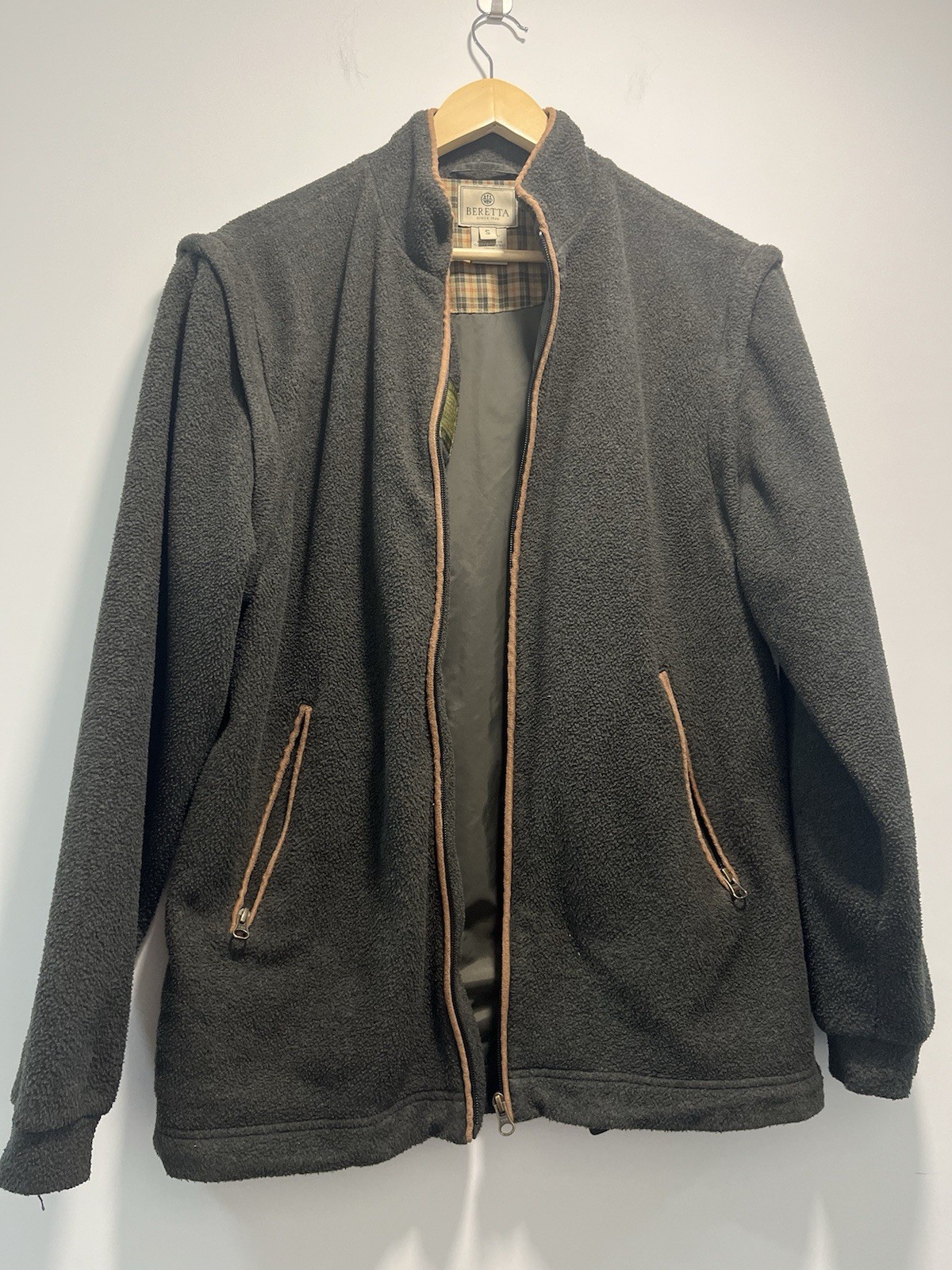 Beretta Green Fleece Jacket With Pockets For Men Size Small