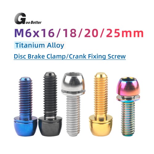 Titanium Bolt M6x16/18/20/25mm Disc Brake Clamp Stem Taper Head Hex Screw Washer