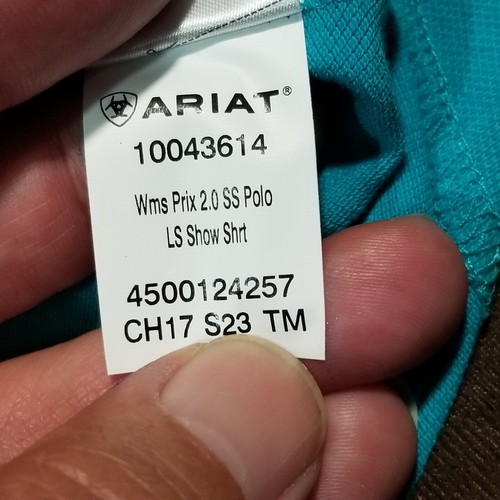 MAGLIA ARIAT SHOW PRIX 2.0 POLO MANICA CORTA VERDE VIRIDIANA/BLU DONNA SMALL NUOVA CON ETICHETTE - Foto 9 di 12