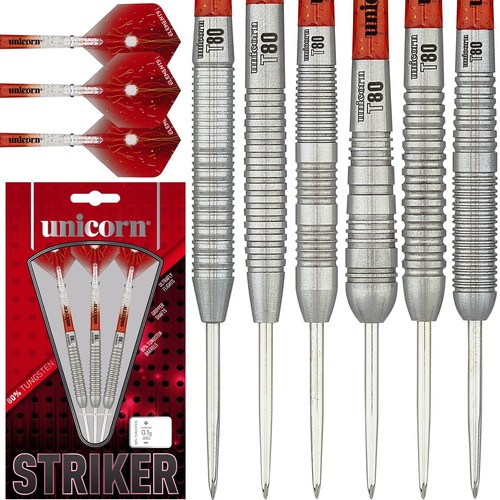 Unicorn Striker T80 Core XL Darts Set 20g-25g gram Tungsten Steel Tip Ringed  - Picture 1 of 25