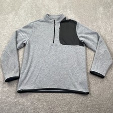 Adidas Performance Men's 1/4 Zip Fleece Pullover Size M Gray AE9149