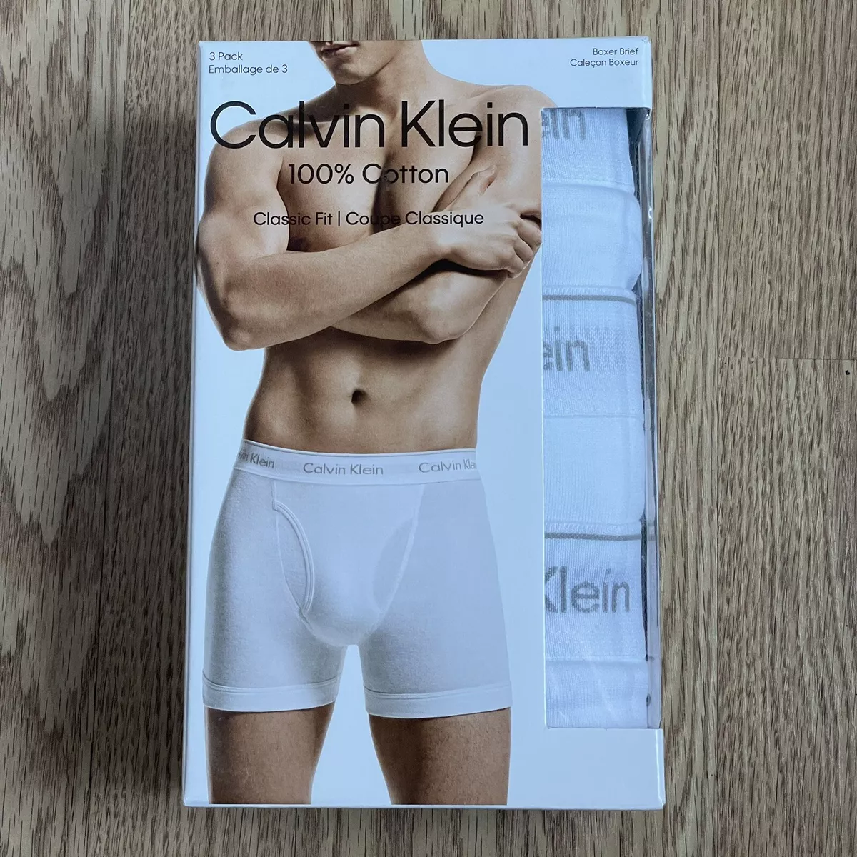 Calvin Klein Men's Underwear Boxer Briefs 100% Cotton Classic Fit Size XL 3  Pack