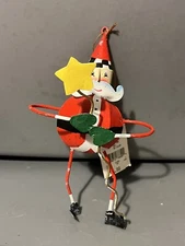 Standing Metal Star Santa Claus Christmas Holiday Décor Figure Big Arms