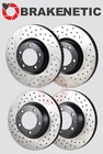 FRONT + REAR BRAKENETIC Premium Drilled Slotted Brake Rotors 350mm 50.37104.91
