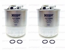 Mercedes, Dodge Sprinter Set of 2 Diesel Fuel Filters 6460920701, Hengst H278WK