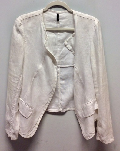 Nafnaf Avant Garde White Linen Draped Jacket UK 10