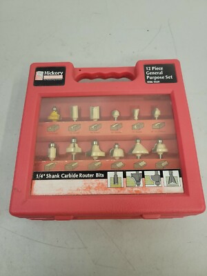 Hickory Woodworking 12 PC 1/4'' Shank Carbide Router Set RBK 1029