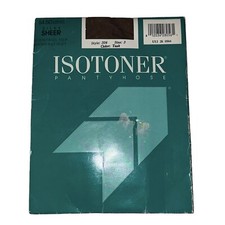 Vintage Large / XL ISOTONER Sheer Stocking Pantyhose NOS New TEAK BROWN