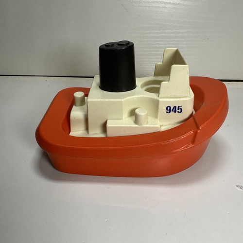 Fisher Price Little People Tug Boat #945 Kids Ship Orange 1978 Vintage Y4 - Picture 3 of 6