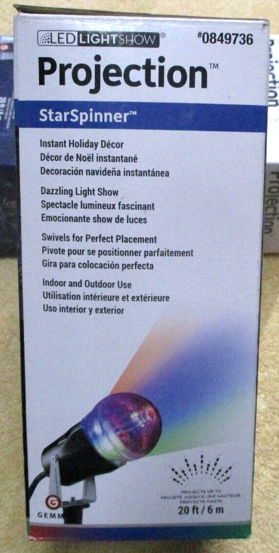 GEMMY LED Christmas Light Show Projection Star Spinner COLOR Spotlight