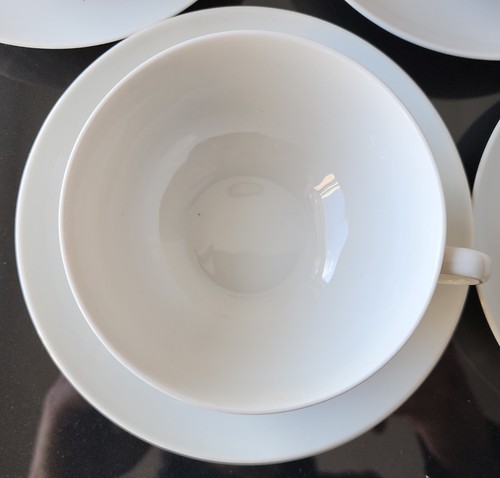 4 Arzberg Germany White Tea Cups & Saucers - Excellent Condition - Picture 2 of 5