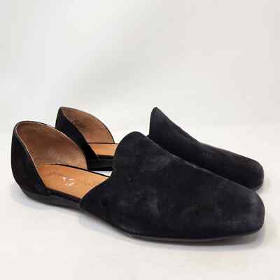 Gentle Souls Kenneth Cole Etsu D'Orsay Flats Womens 7.5 M Black Suede Slip On 
