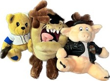 Vintage 90's Stuffed Animal Lot Harley Davidson Pig, Taz, Toronto Blue Jays Bear
