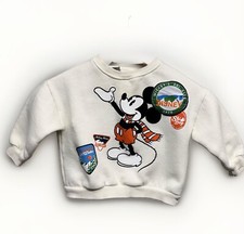 ZARA Disney 100 Baby 12-18 Months Mickey Mouse Ski Club Sweatshirt Patches Cream