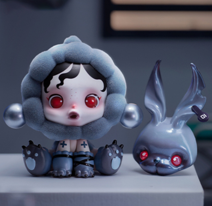 POP MART - SKULLPANDA Dream Eater Series Apathy Black Rabbit Design Figure Toy