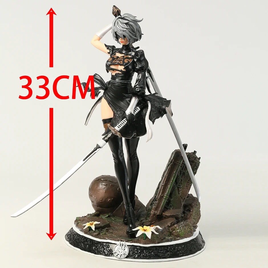 2B Yorha Anime Figur Nier Automata - 33cm PVC Statue Mit Austauschbarem Zubehör