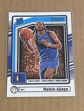 2024-25 NBA DONRUSS PRESS PROOF PURPLE INSERT MELVIN AJINCA MAVS ROOKIE 089/199
