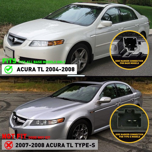 Luces de señalización laterales LED de lente ahumada para guardabarros delantero trasero para base Acura TL 2004-2008 - Imagen 10 de 11