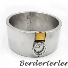High 5cm Stainless Steel Collars Super Heavy Slave Collar For Couple Flirting