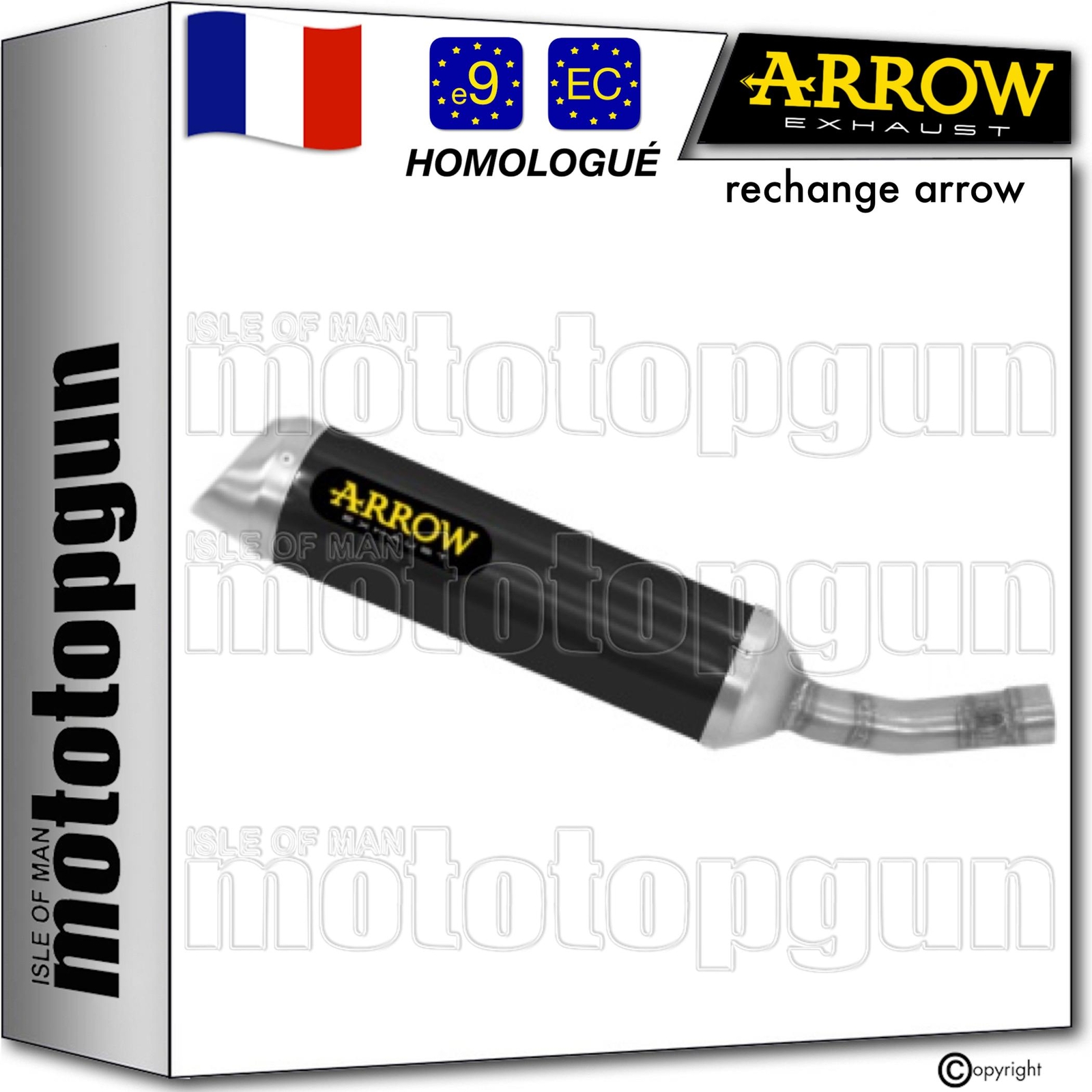 Pot d'échappement Thunder Arrow noir, finition premium pour Yamaha YZF R125 2019