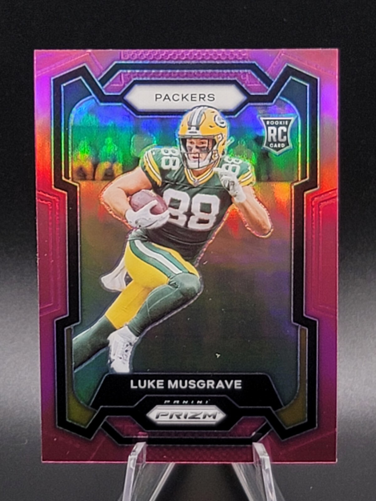 2023 Panini Prizm Football Luke Musgrave Pink Parallel Prizm RC #337 Green Bay