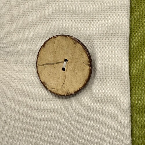 Pier 1 Lumbar Pillow Green Beige Large Wooden Button Decorative Throw 17 x 8 - Picture 2 of 8