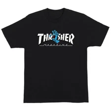 Santa Cruz X Thrasher Magazine SCREAMING LOGO Skateboard Shirt BLACK